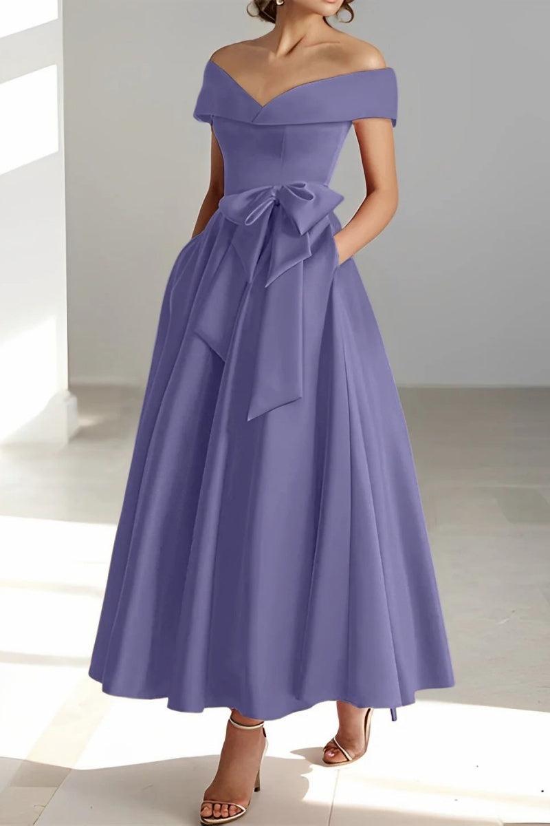 Off The Shoulder Sleeveless Ankle Length Mother Dresses CM0332 - COCOMELODY