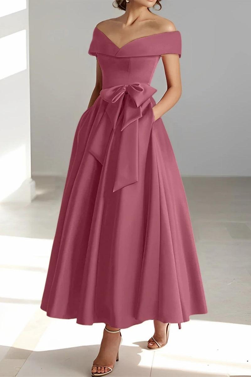 Off The Shoulder Sleeveless Ankle Length Mother Dresses CM0332 - COCOMELODY
