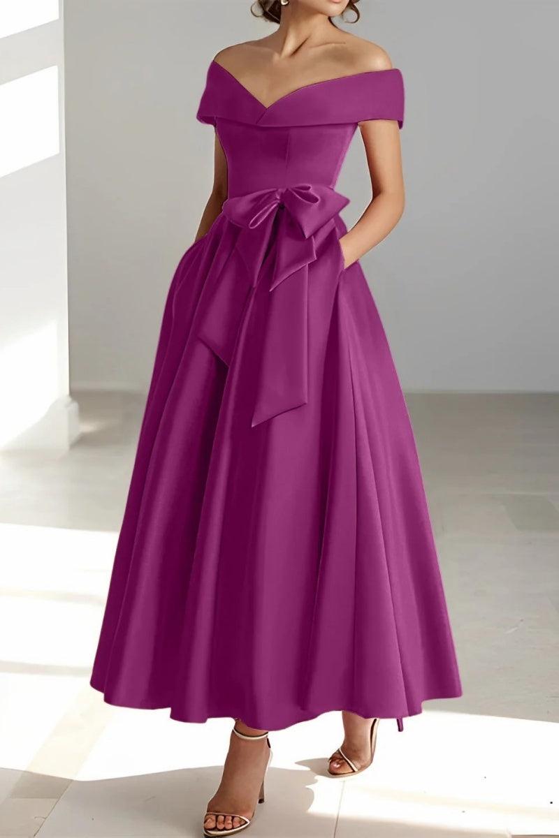 Off The Shoulder Sleeveless Ankle Length Mother Dresses CM0332 - COCOMELODY