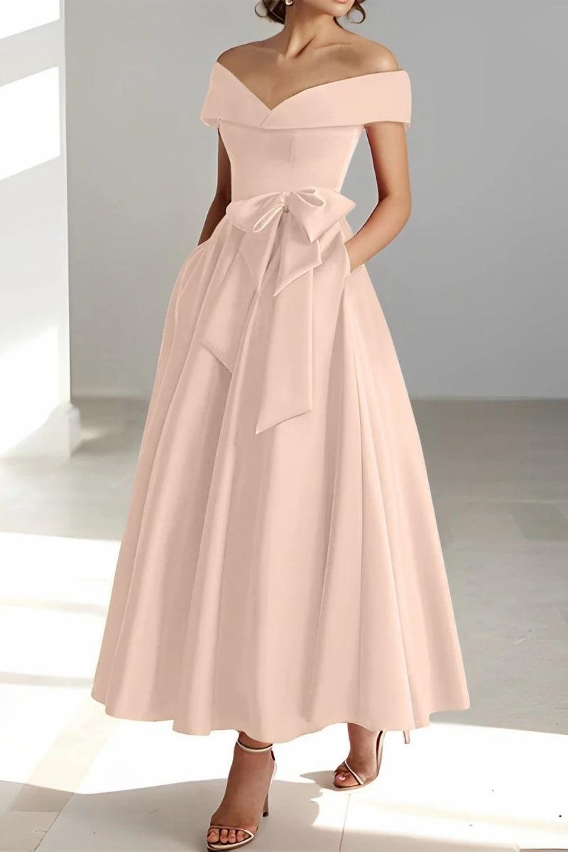 Off The Shoulder Sleeveless Ankle Length Mother Dresses CM0332 - COCOMELODY
