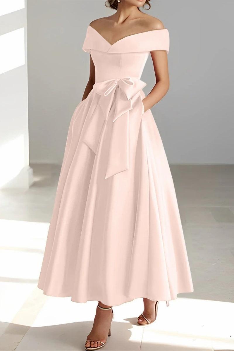Off The Shoulder Sleeveless Ankle Length Mother Dresses CM0332 - COCOMELODY