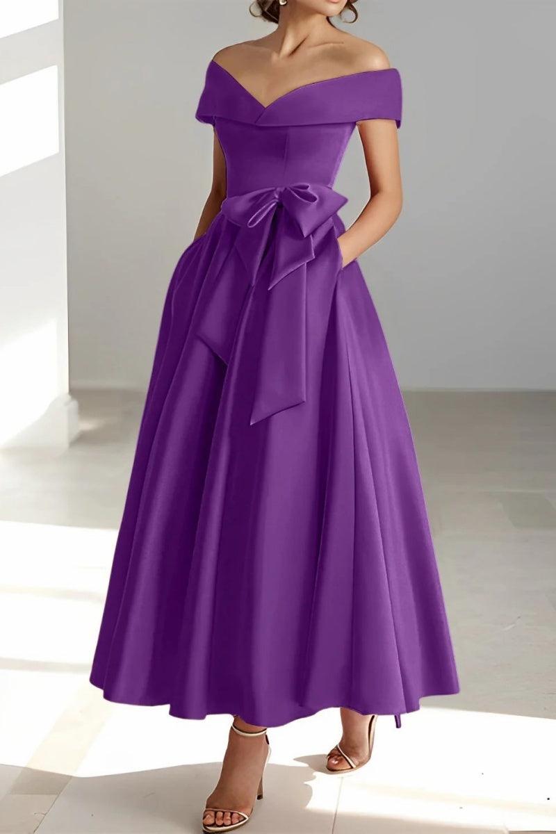 Off The Shoulder Sleeveless Ankle Length Mother Dresses CM0332 - COCOMELODY