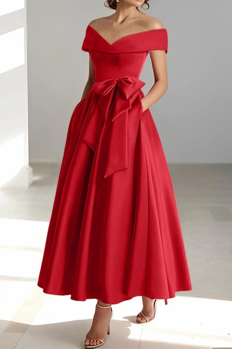 Off The Shoulder Sleeveless Ankle Length Mother Dresses CM0332 - COCOMELODY