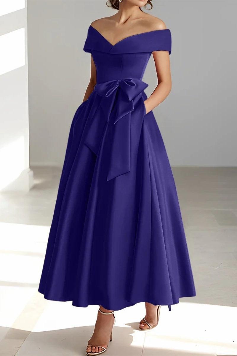 Off The Shoulder Sleeveless Ankle Length Mother Dresses CM0332 - COCOMELODY