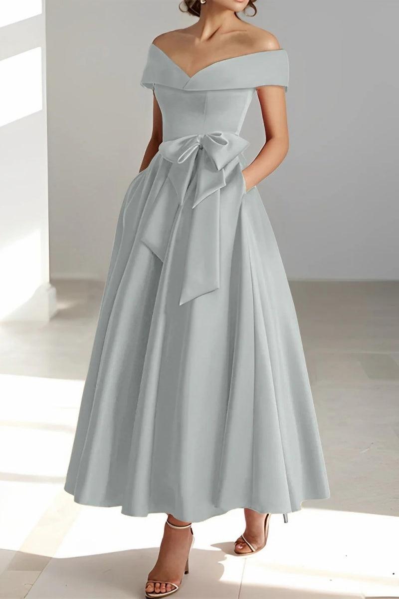 Off The Shoulder Sleeveless Ankle Length Mother Dresses CM0332 - COCOMELODY