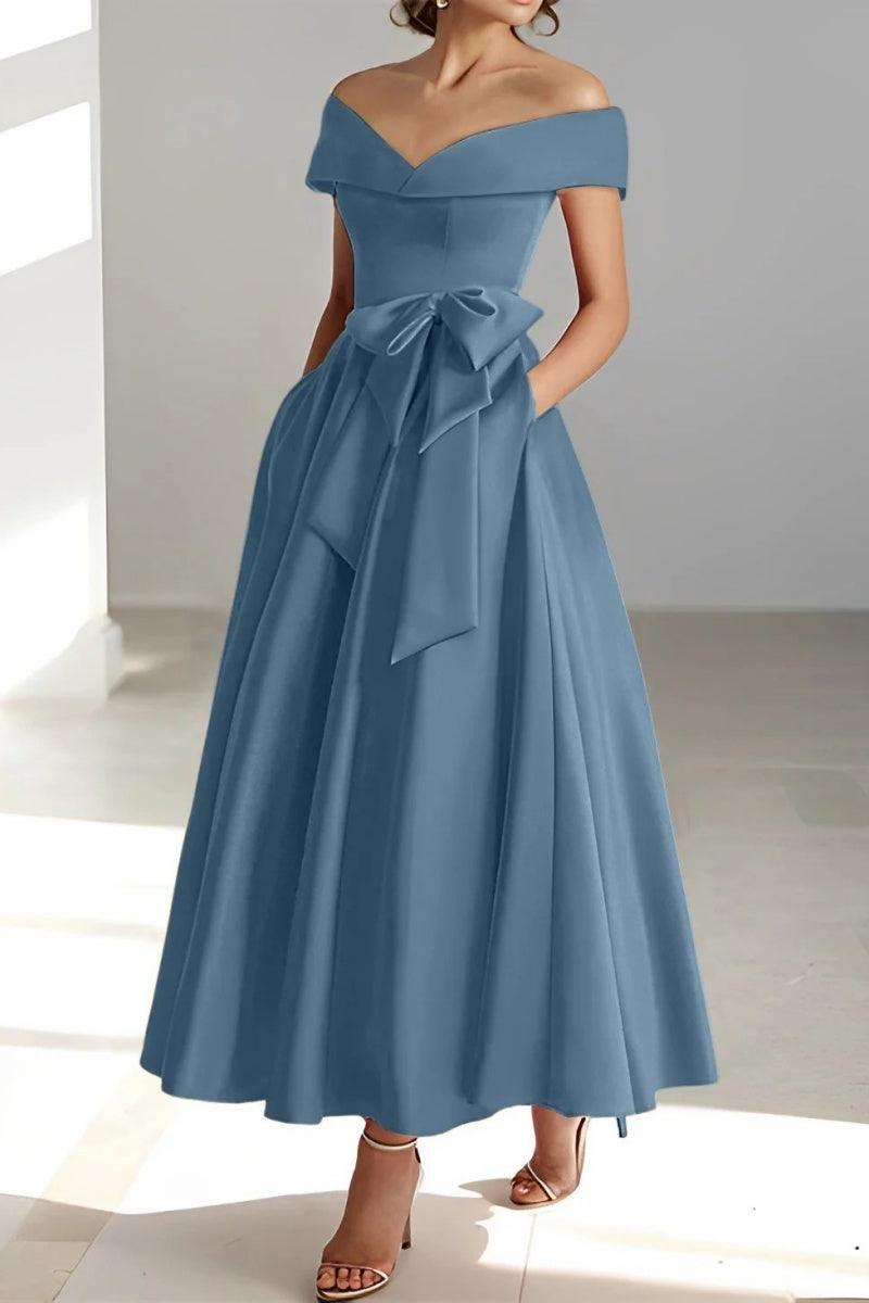 Off The Shoulder Sleeveless Ankle Length Mother Dresses CM0332 - COCOMELODY