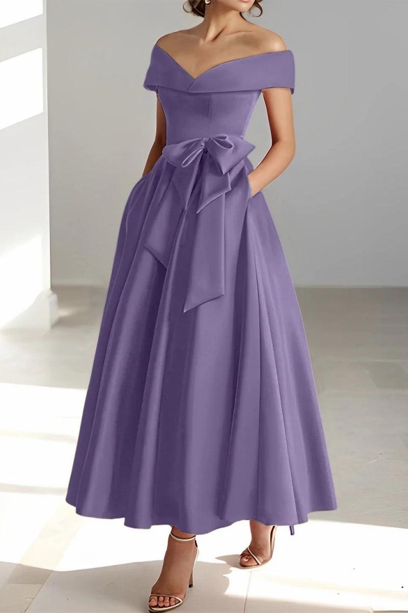 Off The Shoulder Sleeveless Ankle Length Mother Dresses CM0332 - COCOMELODY