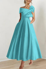 A Line Off The Shoulder Mother Dresses with Bows CM0333 - COCOMELODY