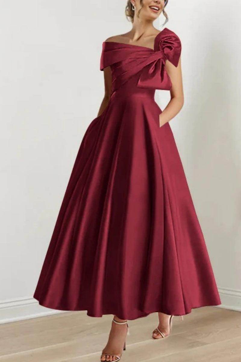 A Line Off The Shoulder Mother Dresses with Bows CM0333 - COCOMELODY