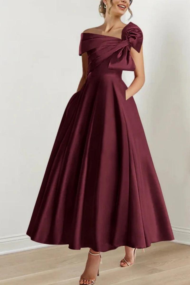 A Line Off The Shoulder Mother Dresses with Bows CM0333 - COCOMELODY