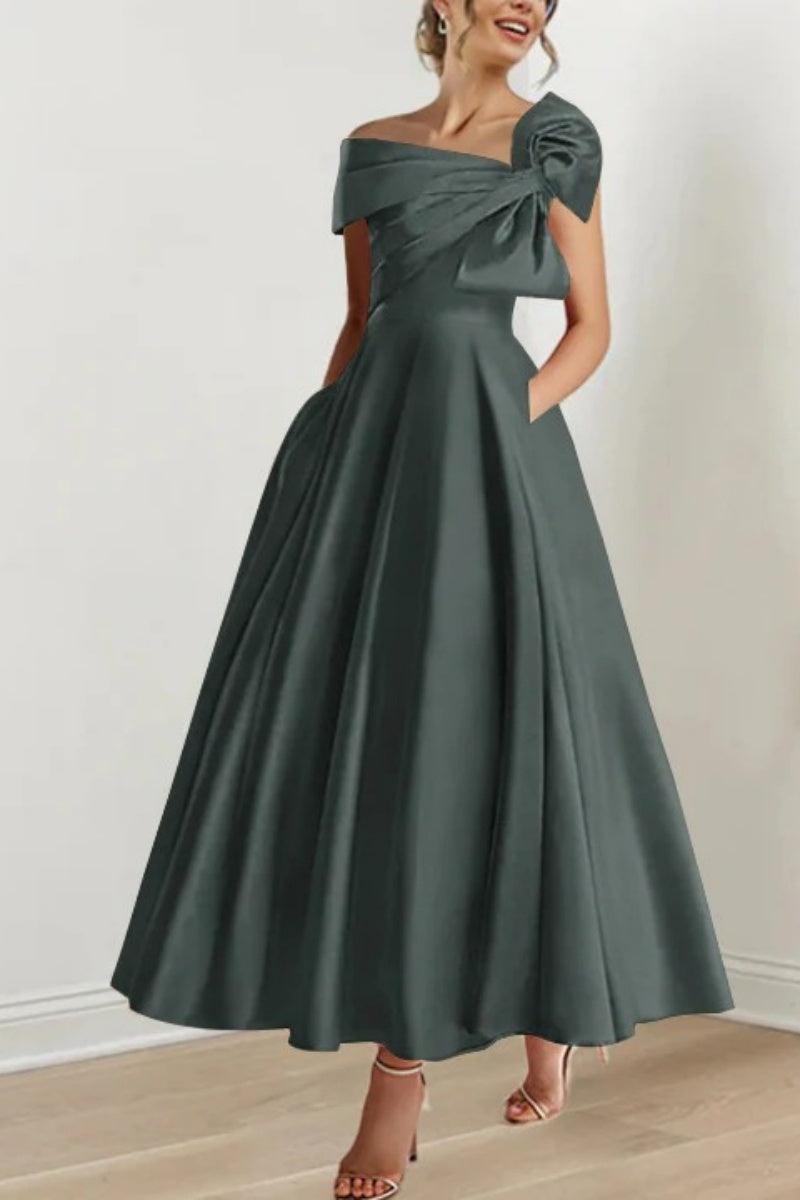 A Line Off The Shoulder Mother Dresses with Bows CM0333 - COCOMELODY