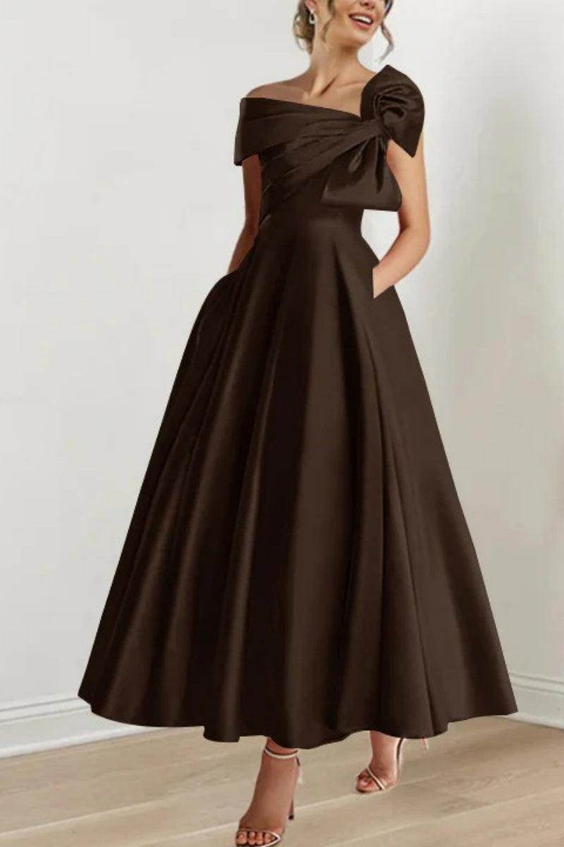 A Line Off The Shoulder Mother Dresses with Bows CM0333 - COCOMELODY