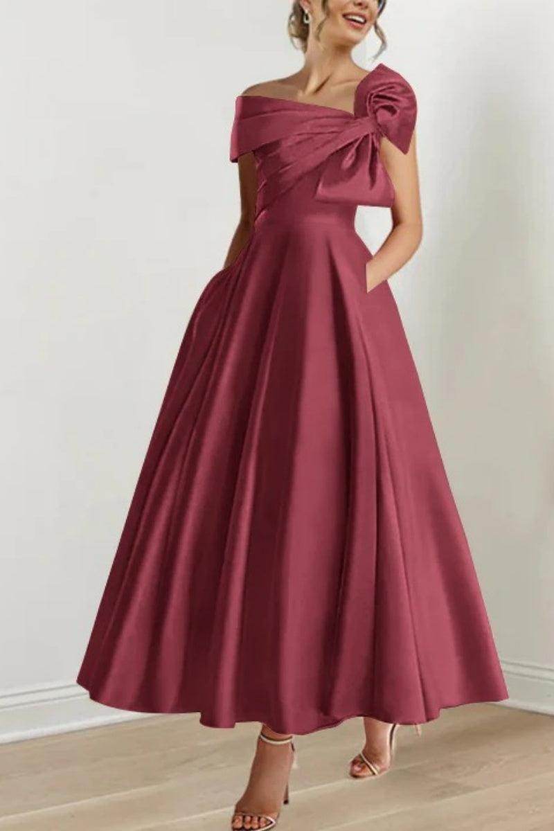A Line Off The Shoulder Mother Dresses with Bows CM0333 - COCOMELODY