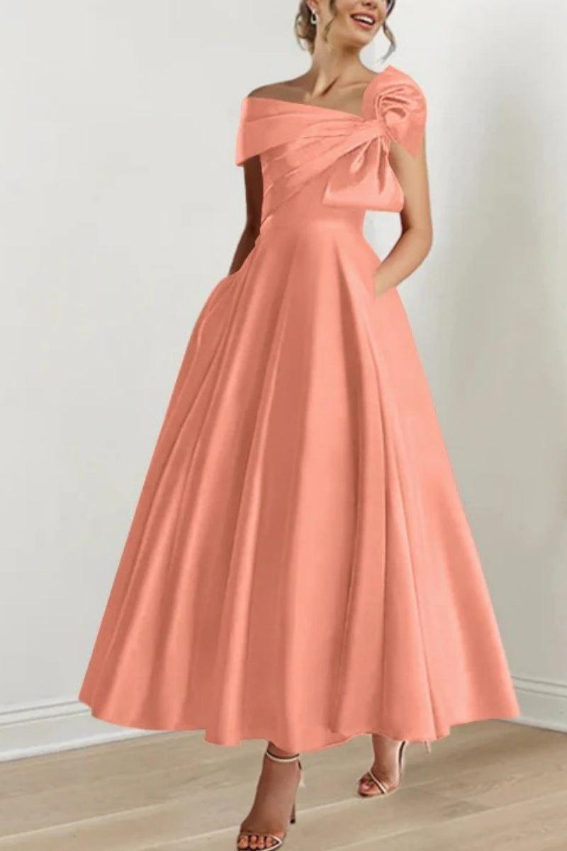 A Line Off The Shoulder Mother Dresses with Bows CM0333 - COCOMELODY