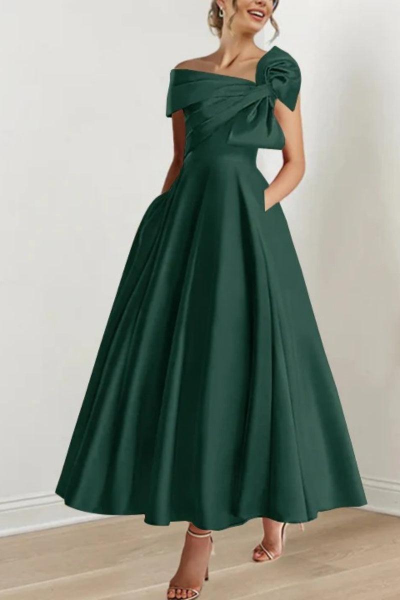 A Line Off The Shoulder Mother Dresses with Bows CM0333 - COCOMELODY