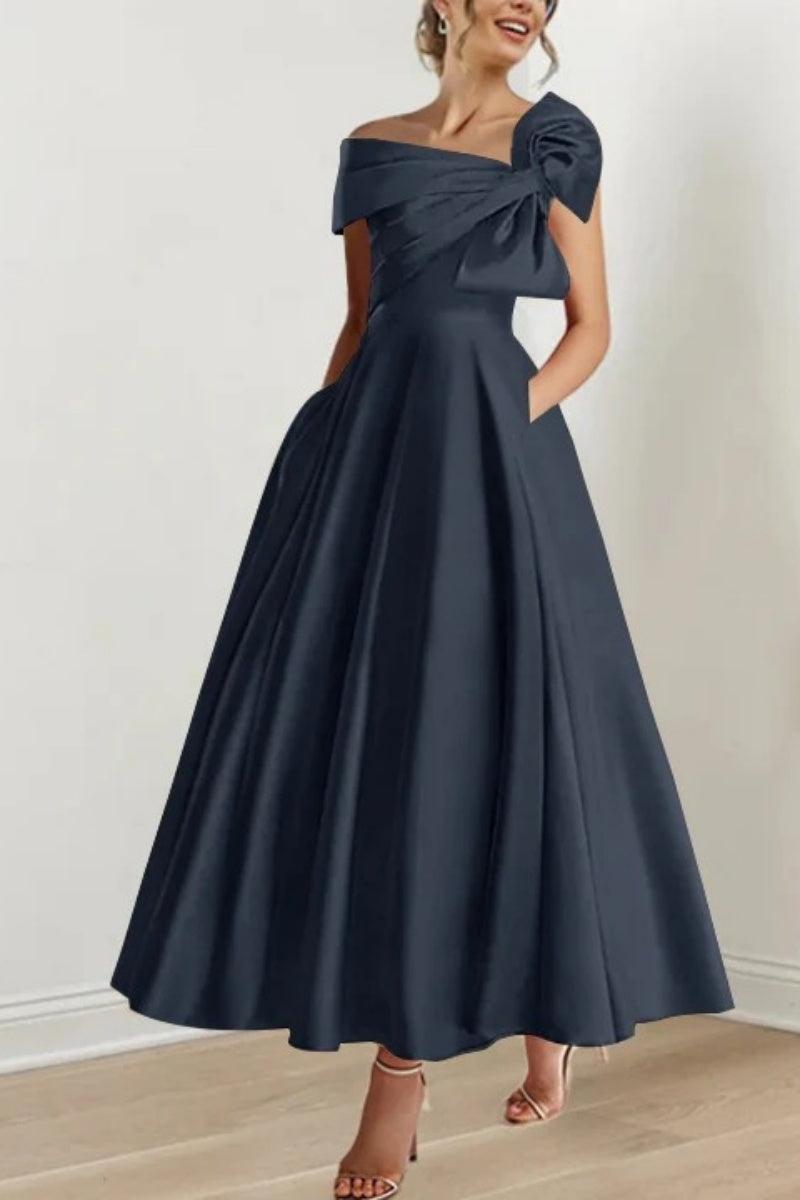A Line Off The Shoulder Mother Dresses with Bows CM0333 - COCOMELODY