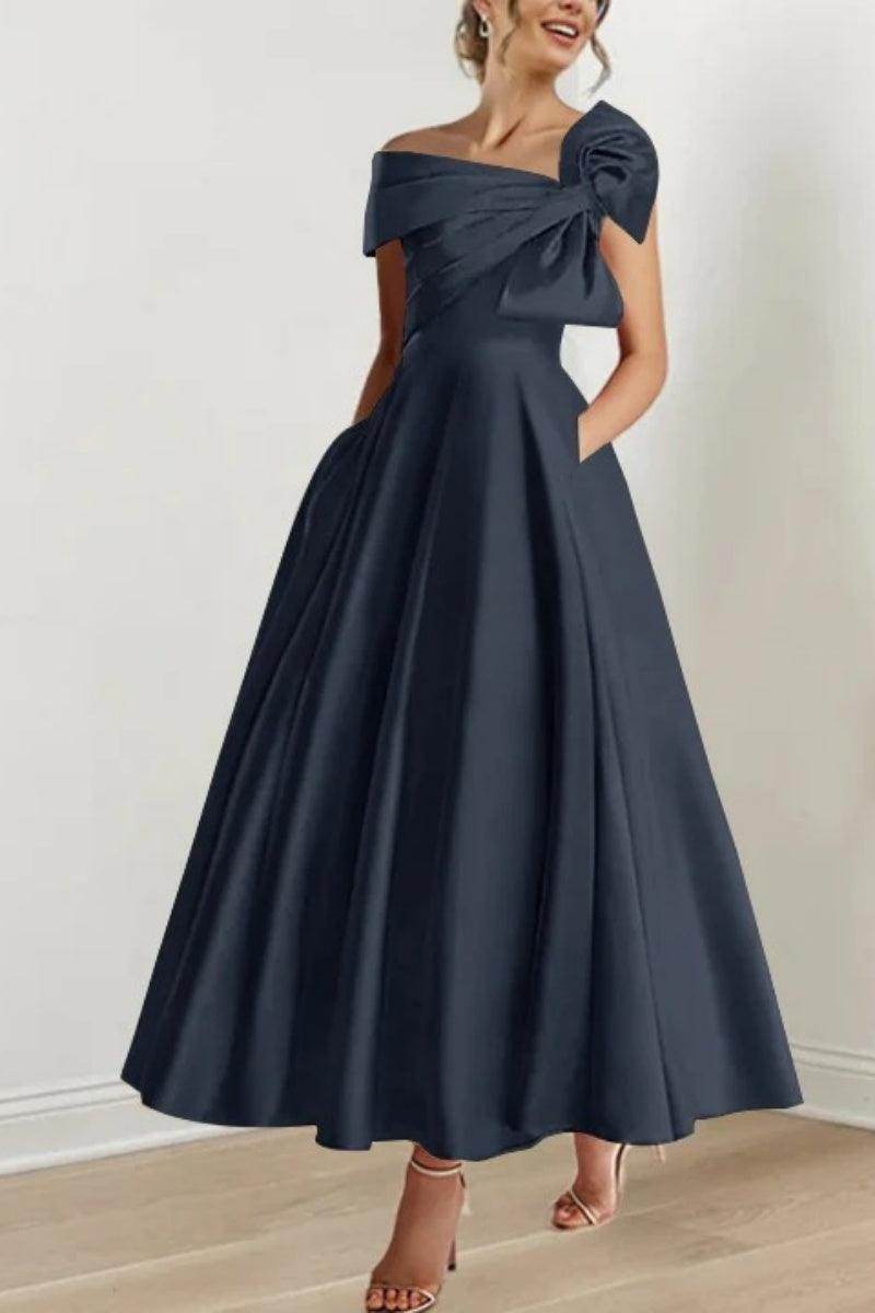 A Line Off The Shoulder Mother Dresses with Bows CM0333 - COCOMELODY