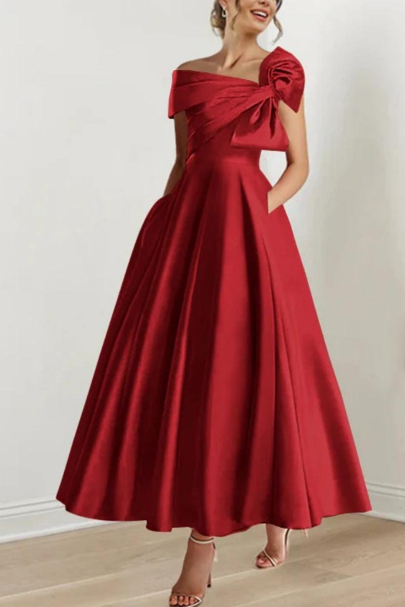 A Line Off The Shoulder Mother Dresses with Bows CM0333 - COCOMELODY