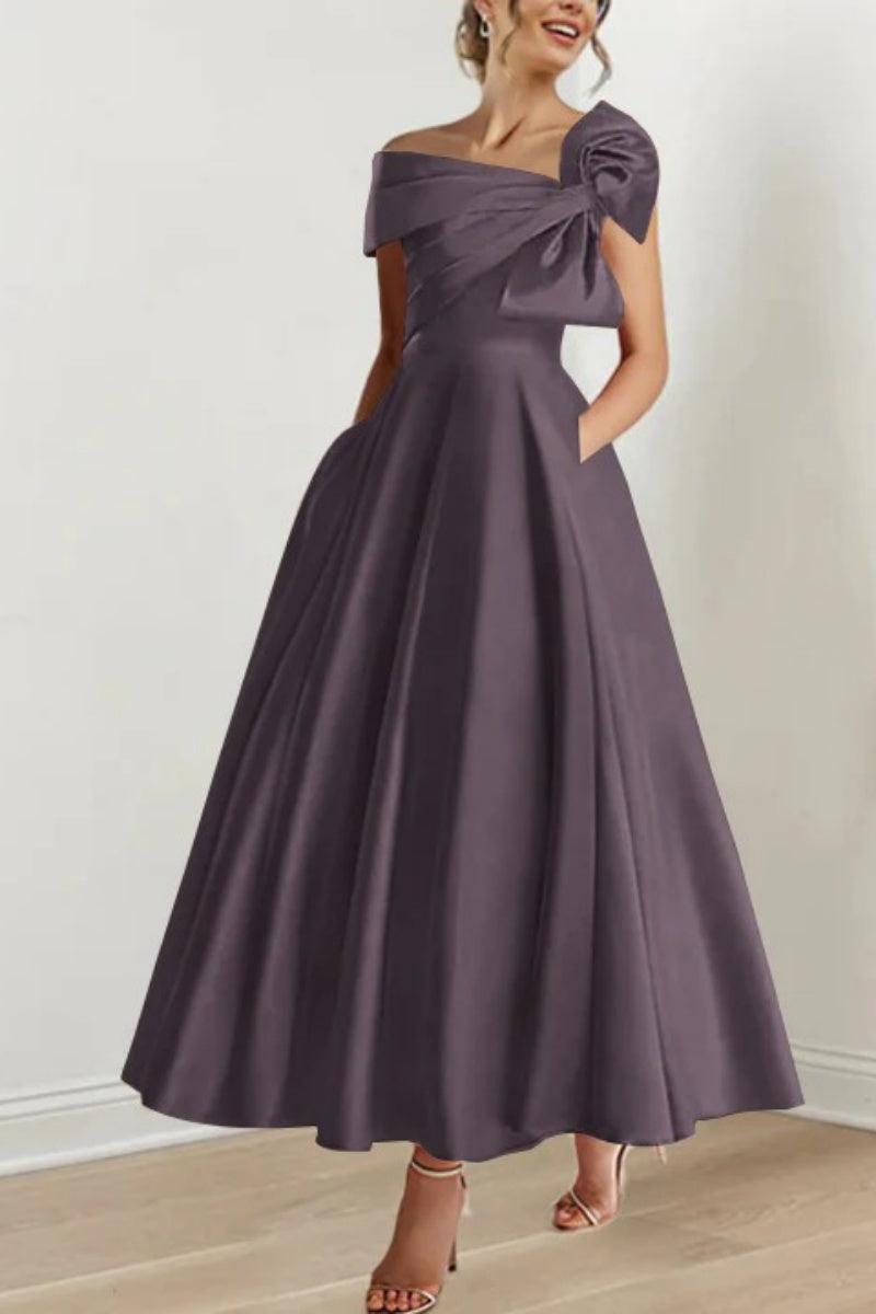A Line Off The Shoulder Mother Dresses with Bows CM0333 - COCOMELODY