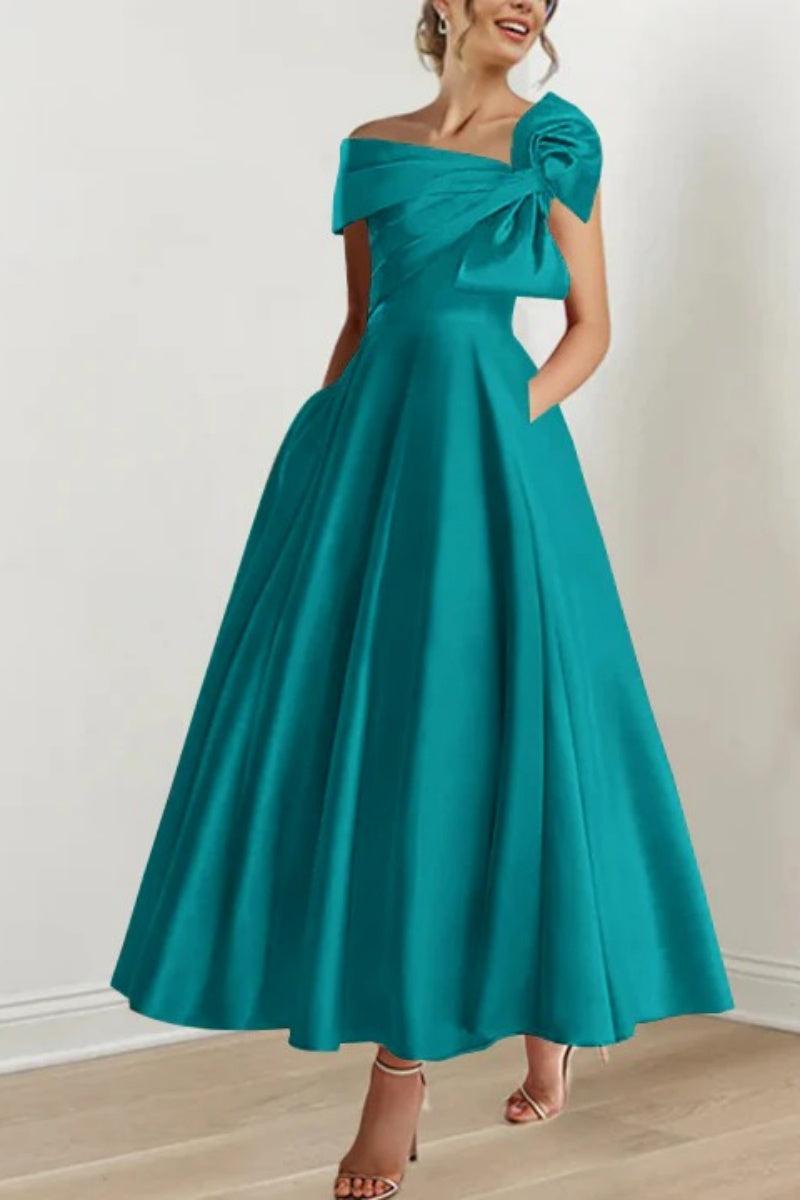 A Line Off The Shoulder Mother Dresses with Bows CM0333 - COCOMELODY