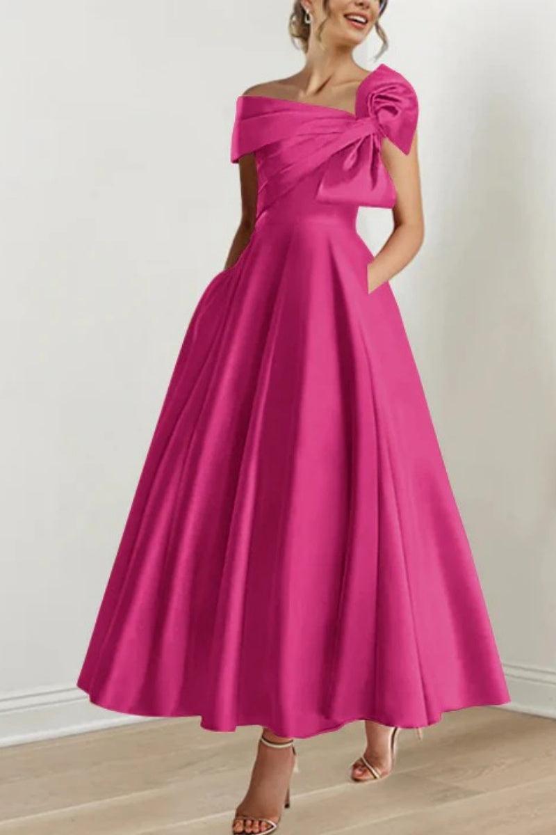 A Line Off The Shoulder Mother Dresses with Bows CM0333 - COCOMELODY