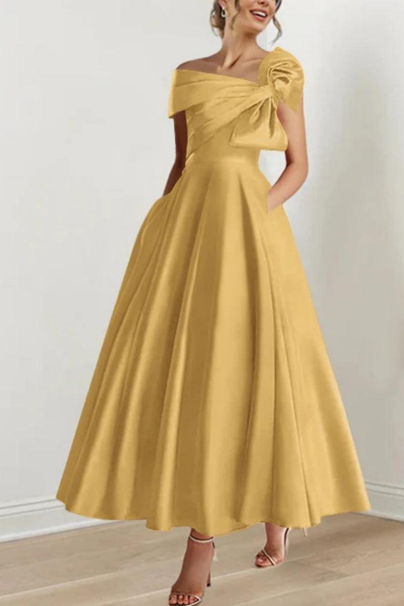 A Line Off The Shoulder Mother Dresses with Bows CM0333 - COCOMELODY