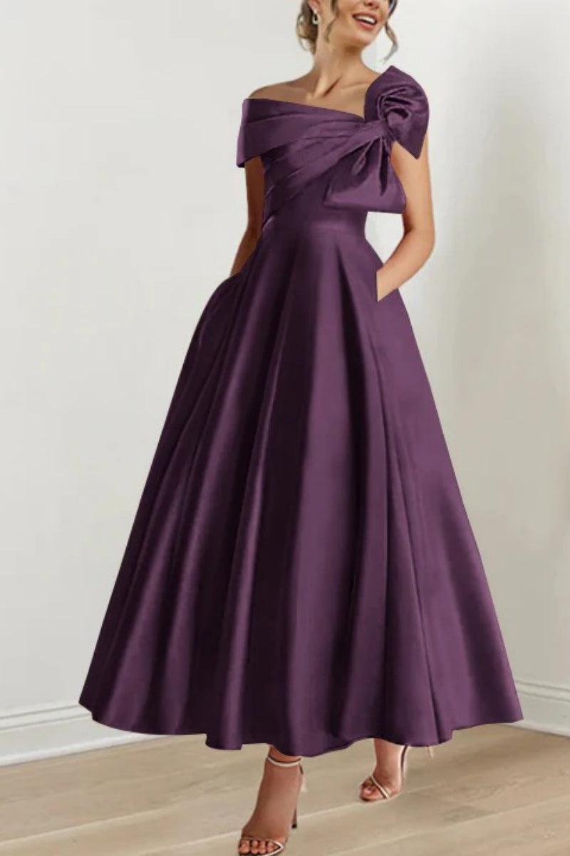 A Line Off The Shoulder Mother Dresses with Bows CM0333 - COCOMELODY