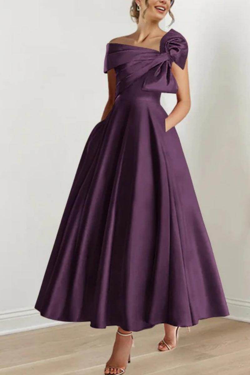 A Line Off The Shoulder Mother Dresses with Bows CM0333 - COCOMELODY