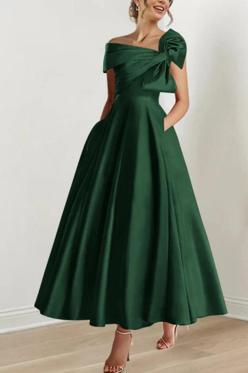 A Line Off The Shoulder Mother Dresses with Bows CM0333 - COCOMELODY