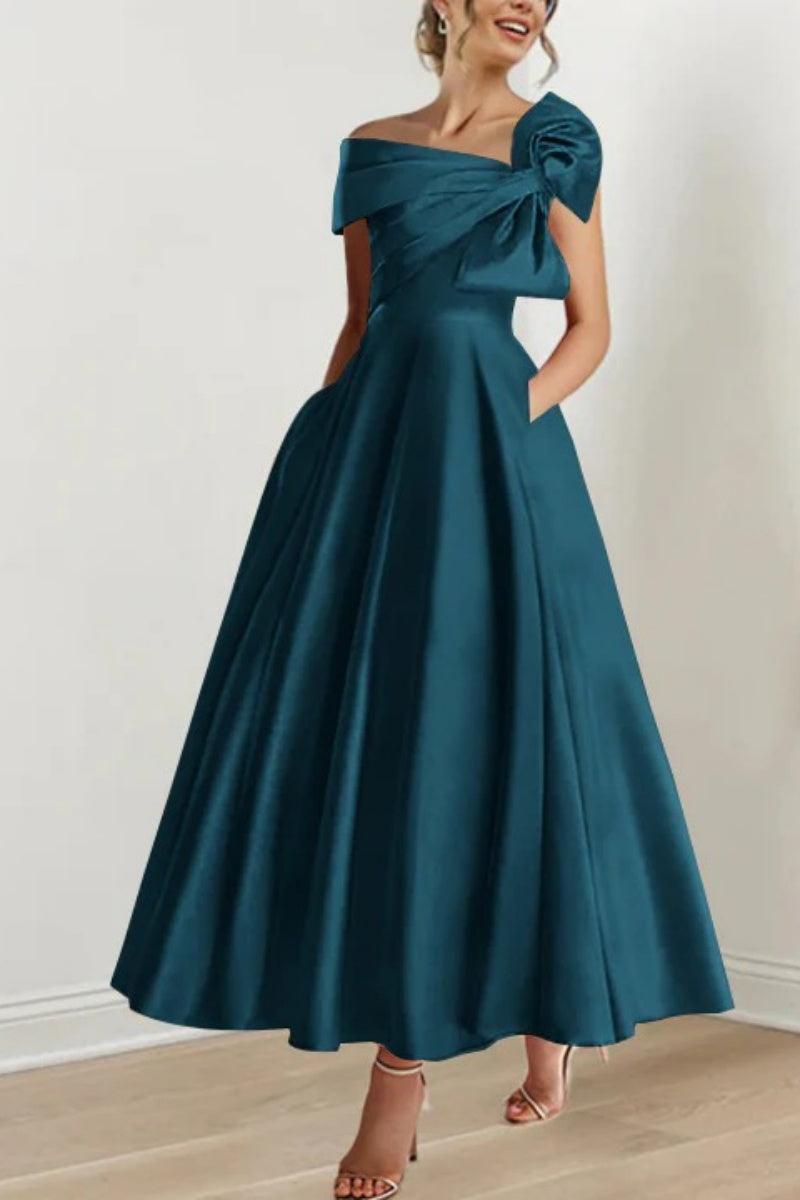 A Line Off The Shoulder Mother Dresses with Bows CM0333 - COCOMELODY