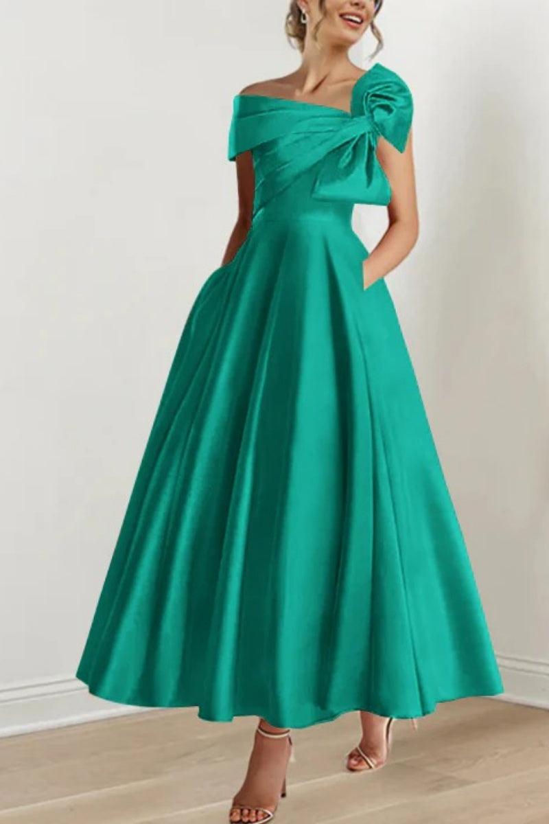 A Line Off The Shoulder Mother Dresses with Bows CM0333 - COCOMELODY