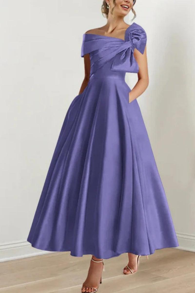 A Line Off The Shoulder Mother Dresses with Bows CM0333 - COCOMELODY