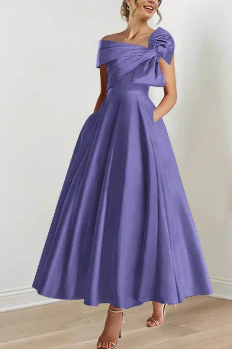 A Line Off The Shoulder Mother Dresses with Bows CM0333 - COCOMELODY