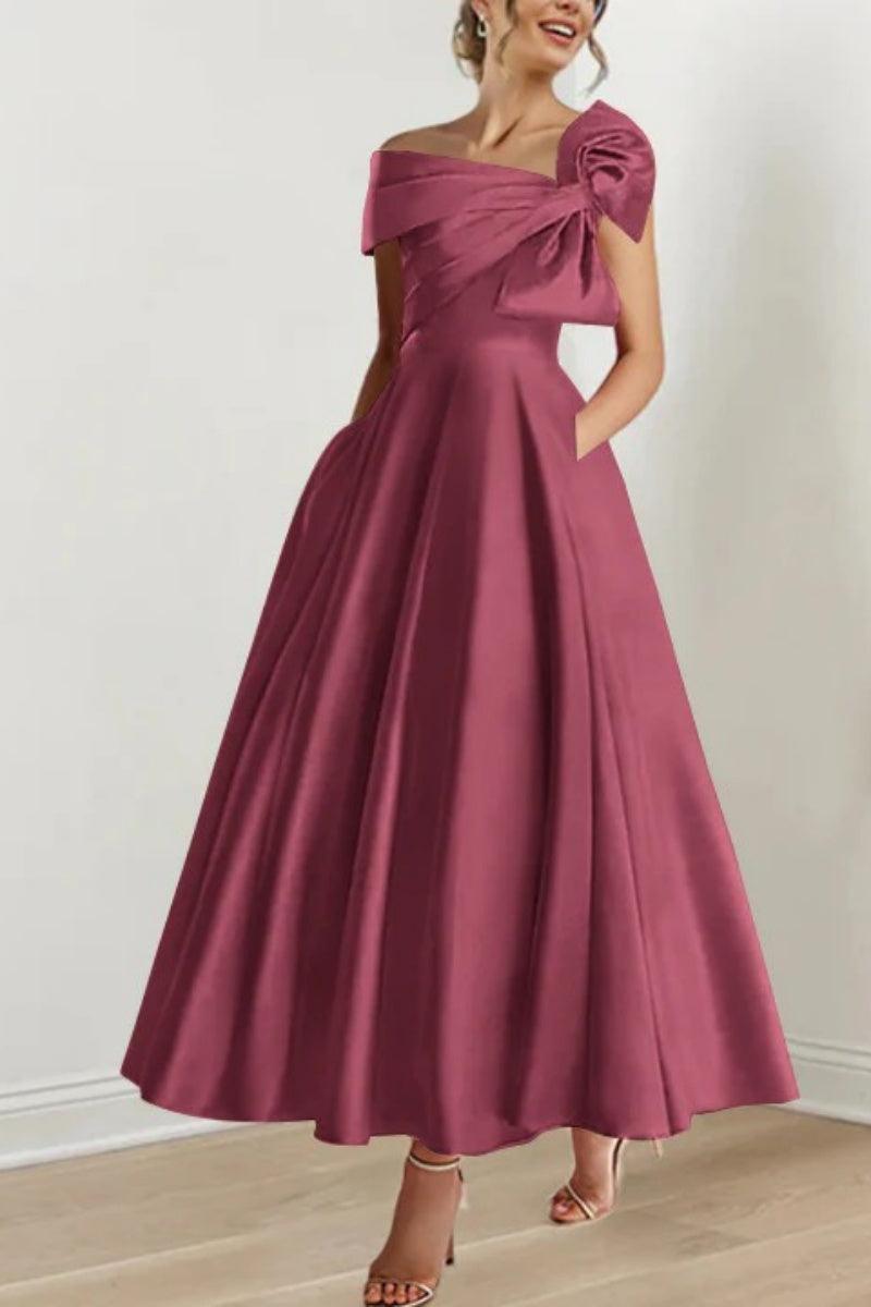 A Line Off The Shoulder Mother Dresses with Bows CM0333 - COCOMELODY