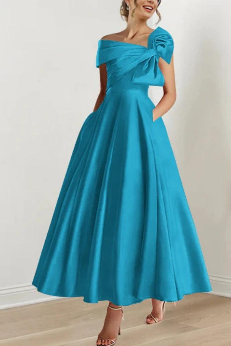 A Line Off The Shoulder Mother Dresses with Bows CM0333 - COCOMELODY