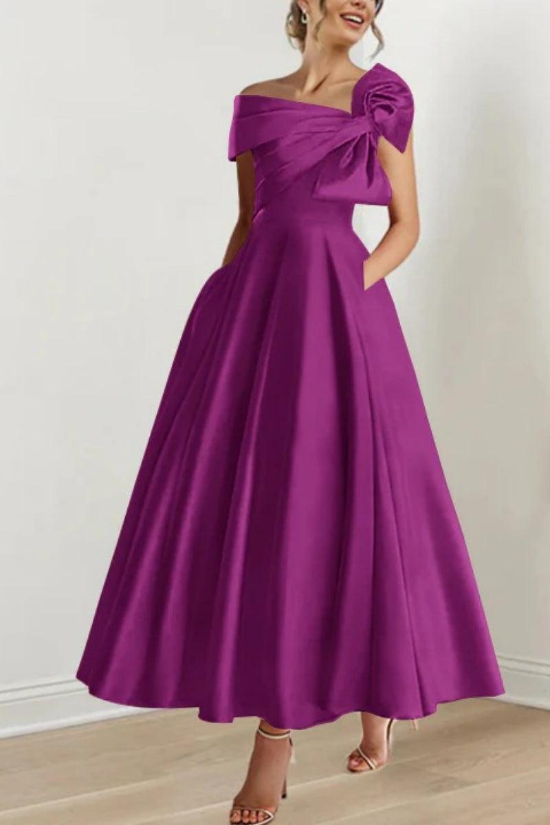 A Line Off The Shoulder Mother Dresses with Bows CM0333 - COCOMELODY