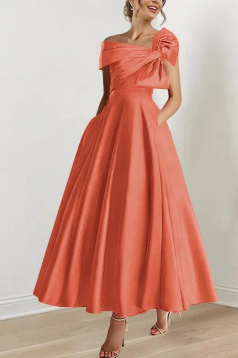 A Line Off The Shoulder Mother Dresses with Bows CM0333 - COCOMELODY