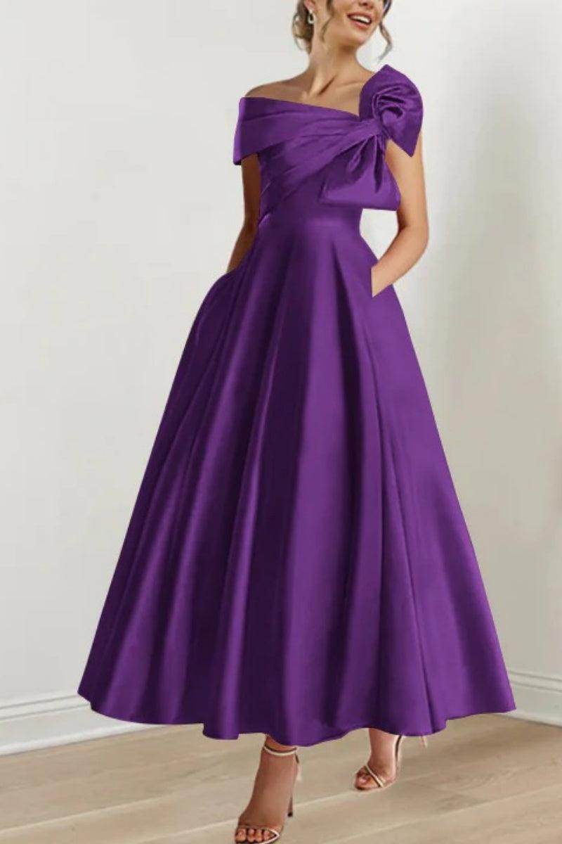 A Line Off The Shoulder Mother Dresses with Bows CM0333 - COCOMELODY