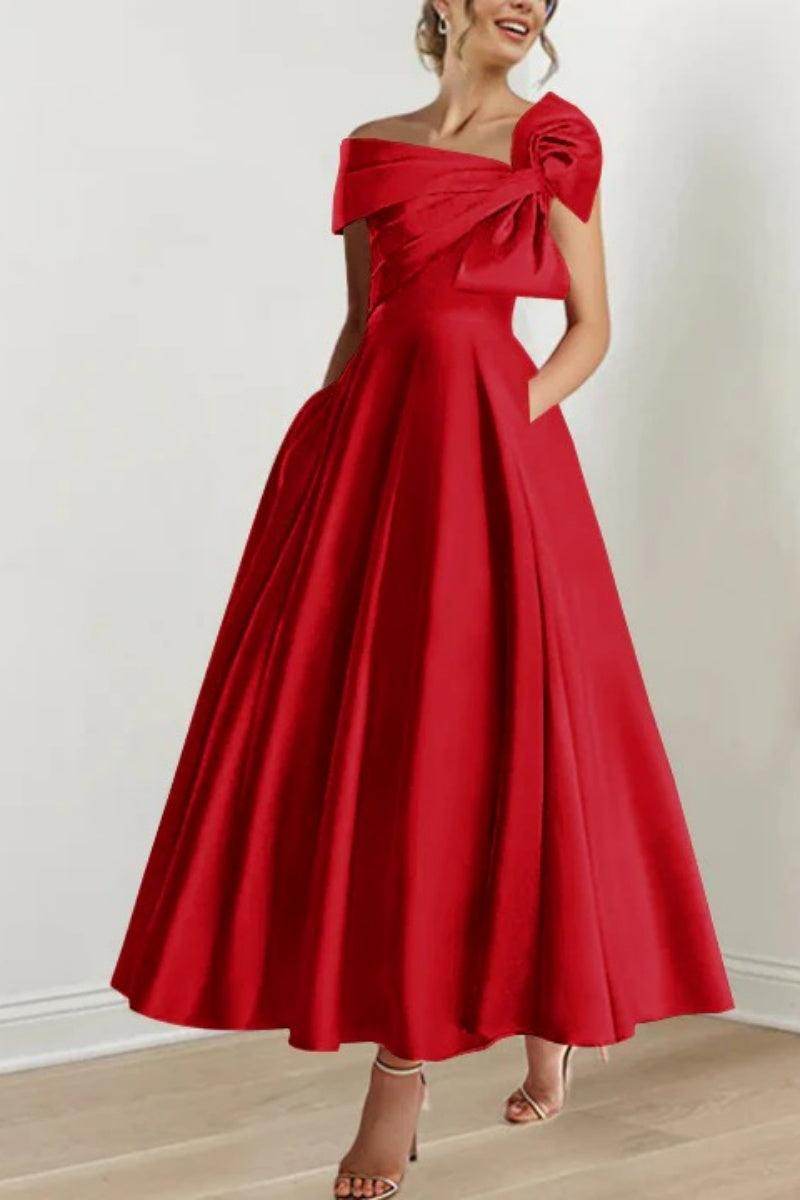 A Line Off The Shoulder Mother Dresses with Bows CM0333 - COCOMELODY