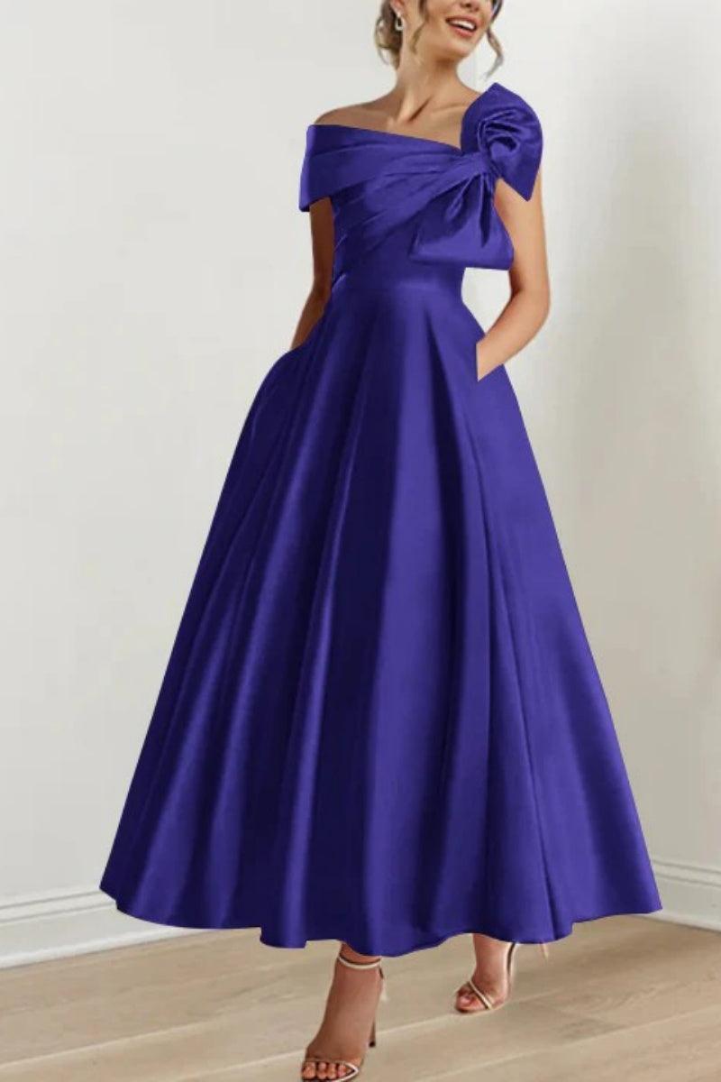 A Line Off The Shoulder Mother Dresses with Bows CM0333 - COCOMELODY