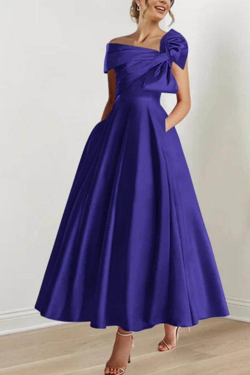 A Line Off The Shoulder Mother Dresses with Bows CM0333 - COCOMELODY