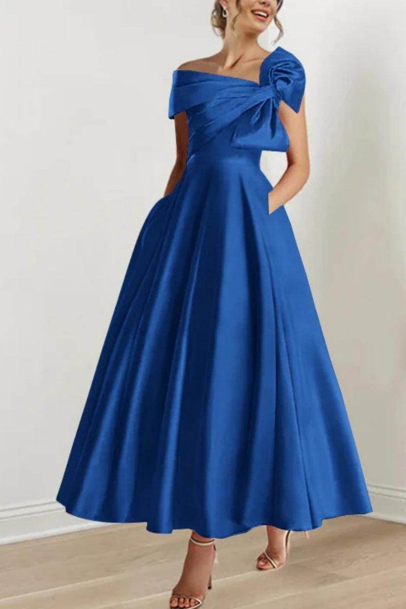 A Line Off The Shoulder Mother Dresses with Bows CM0333 - COCOMELODY