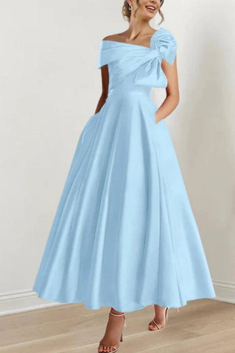 A Line Off The Shoulder Mother Dresses with Bows CM0333 - COCOMELODY