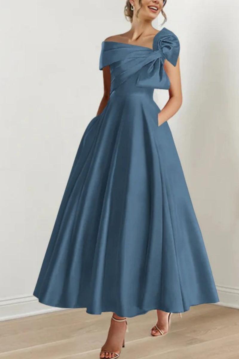 A Line Off The Shoulder Mother Dresses with Bows CM0333 - COCOMELODY