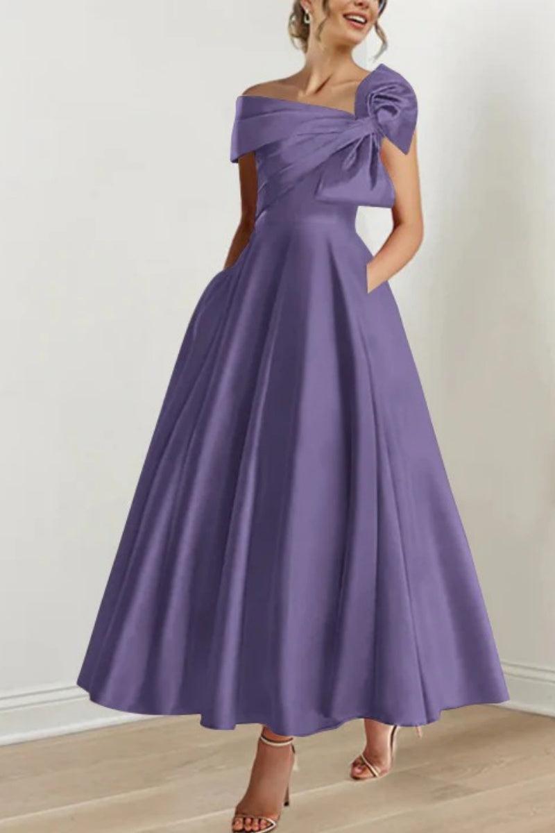 A Line Off The Shoulder Mother Dresses with Bows CM0333 - COCOMELODY