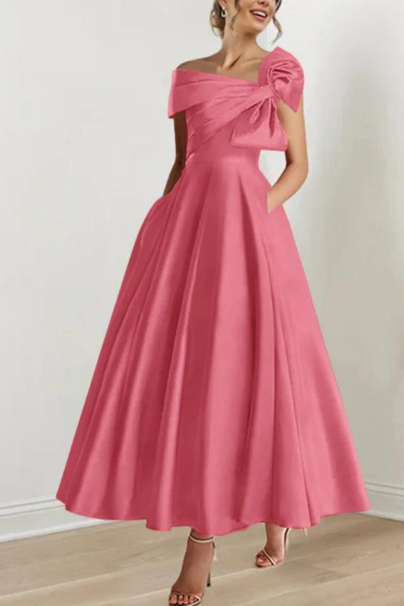 A Line Off The Shoulder Mother Dresses with Bows CM0333 - COCOMELODY