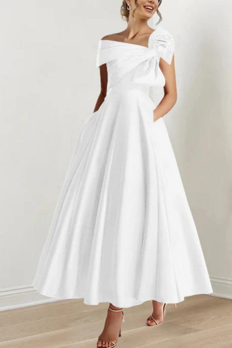 A Line Off The Shoulder Mother Dresses with Bows CM0333 - COCOMELODY