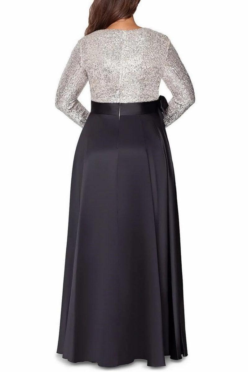 A Line V Neck Long Sleeves Sequins Mother Of The Bride Dresses CM0334 - COCOMELODY