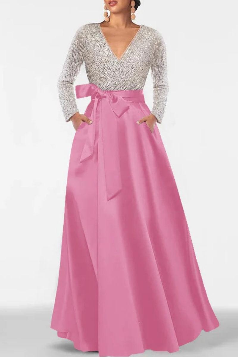 A Line V Neck Long Sleeves Sequins Mother Of The Bride Dresses CM0334 - COCOMELODY