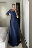 A Line Off The Shoulder Short Sleeves Applique Mother Dresses CM0339